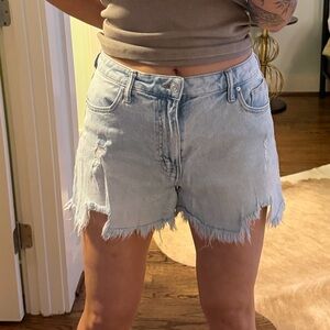 Lightwash distressed denim shorts size 15